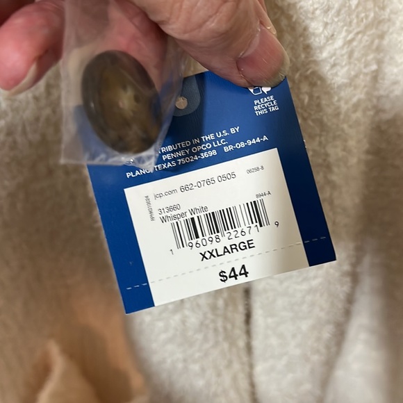 NWT Arizona Ivory Fuzzy Sweater Size XXL E4 - Picture 4 of 6